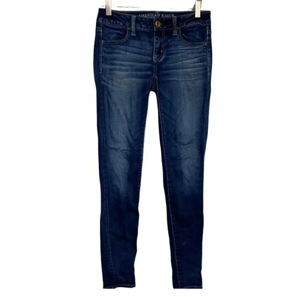 AEO super low rise jeggings‎ 4 blue jeans - Picture 1 of 5